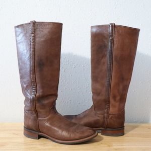 JUSTIN | Brown Leather Riding Boots Size 8
